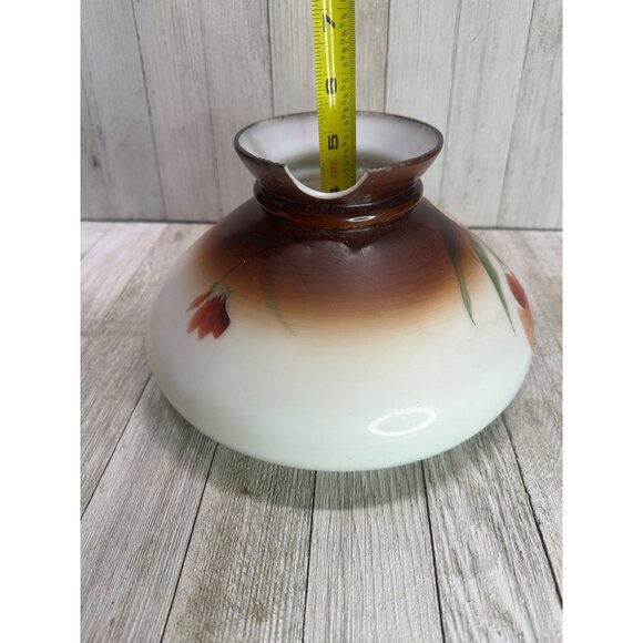 Vtg Victorian Hurricane Oil Lamp Painted Floral Design 13" Tall Decor Use - Picture 12 of 14
